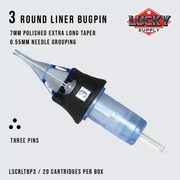 Lucky Supply V2 Needle Cartridges - BUGPIN ROUND LINERS (08 Gauge) - Image 3